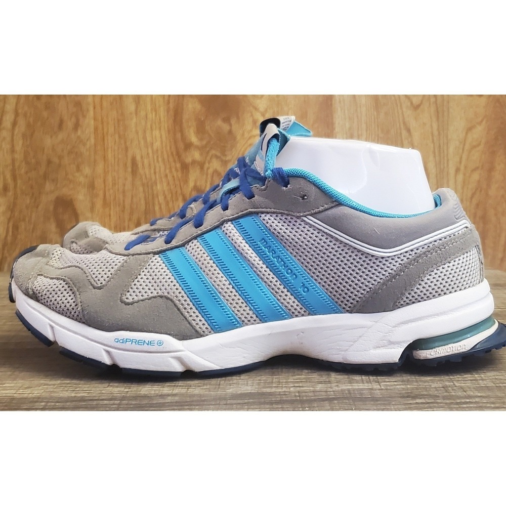 Adidas‎ Marathon 10 Sneaker Shoes Women's Size 8 Gray Blue - Picture 3 of 12